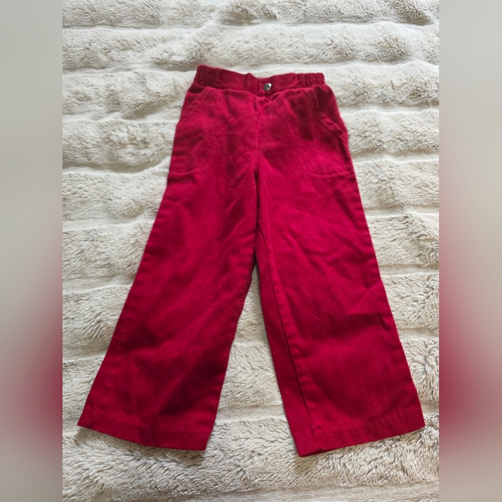 Vintage Kids Red Casual Wide-Leg Pants